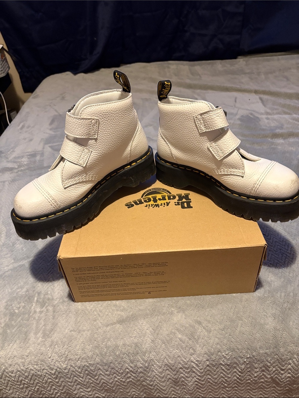 Dr. Martens White Leather - Devon Flower Platform Boot - Picture 5 of 8